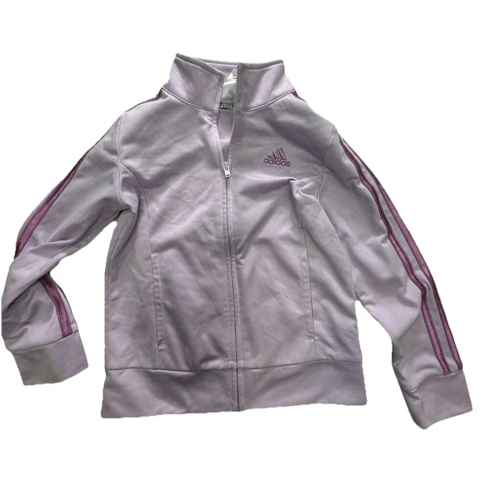 Girls Purple  Full Zip Adidas Adicolor Classic Track Jacket Size (5)(0060)
